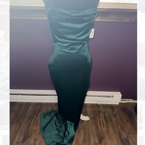 NWT Windsor hunter green formal satin dress